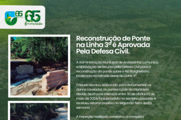Aprovação de Recurso pela Defesa Civil para Reconstrução de Ponte em Arvorezinha. 